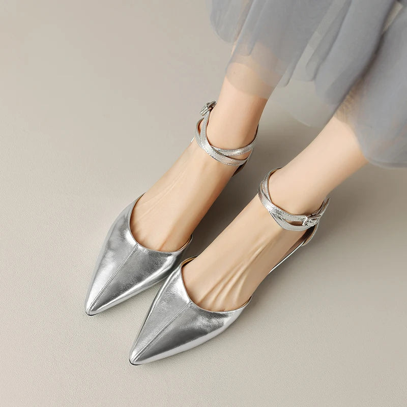 DORIS - Leather Pointed Toe Flats