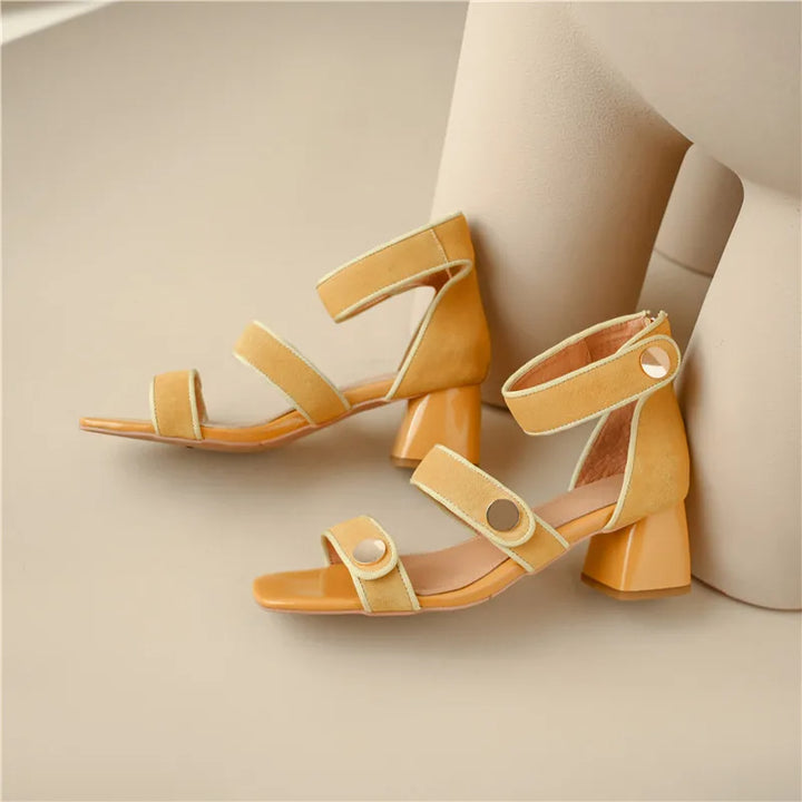 ROBYN - Suede Block Heel Sandals