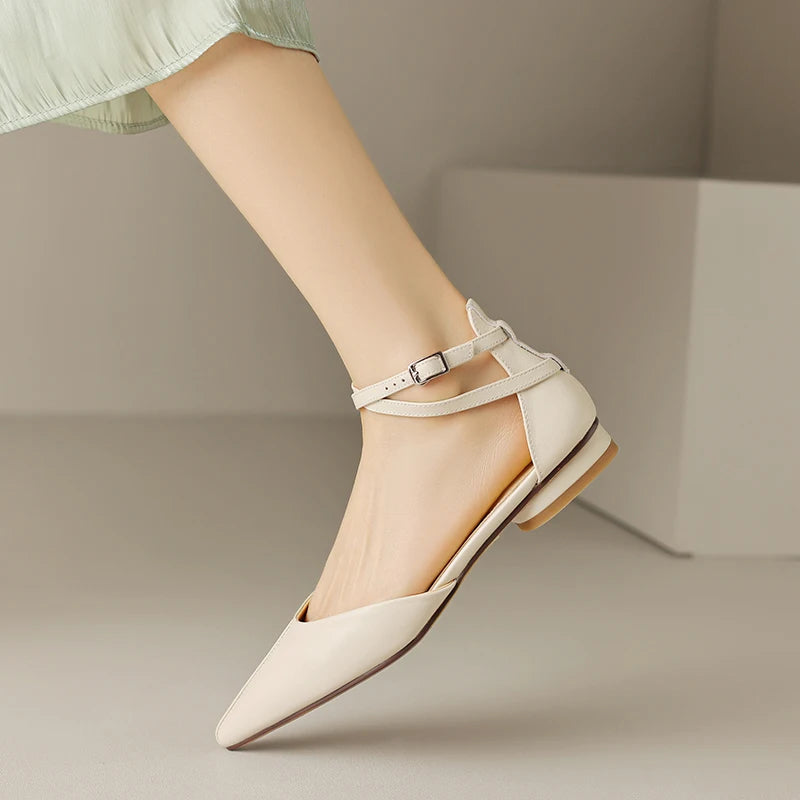 DORIS - Leather Pointed Toe Flats