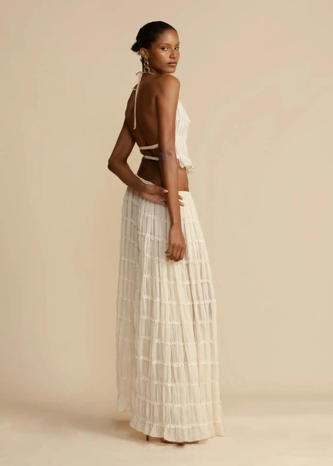 SIHAM - Pleated Backless Two-Piece Set