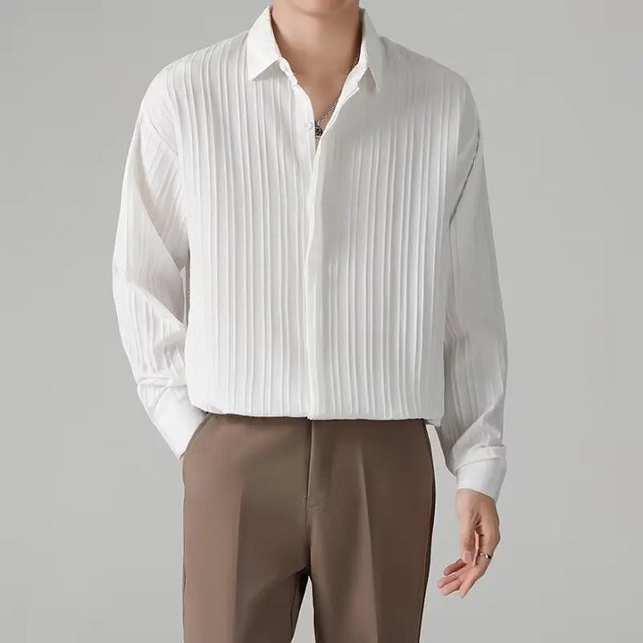 CORBIN - Long Sleeve Pleated Shirt