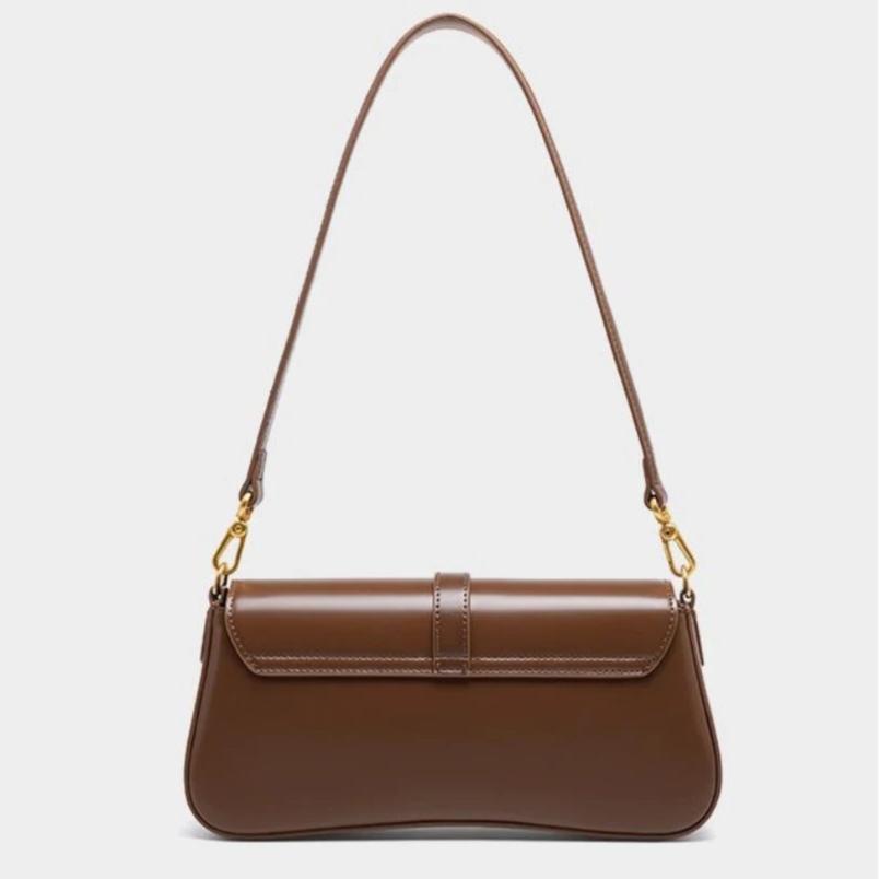 AMI - Brown Leather Shoulder Bag