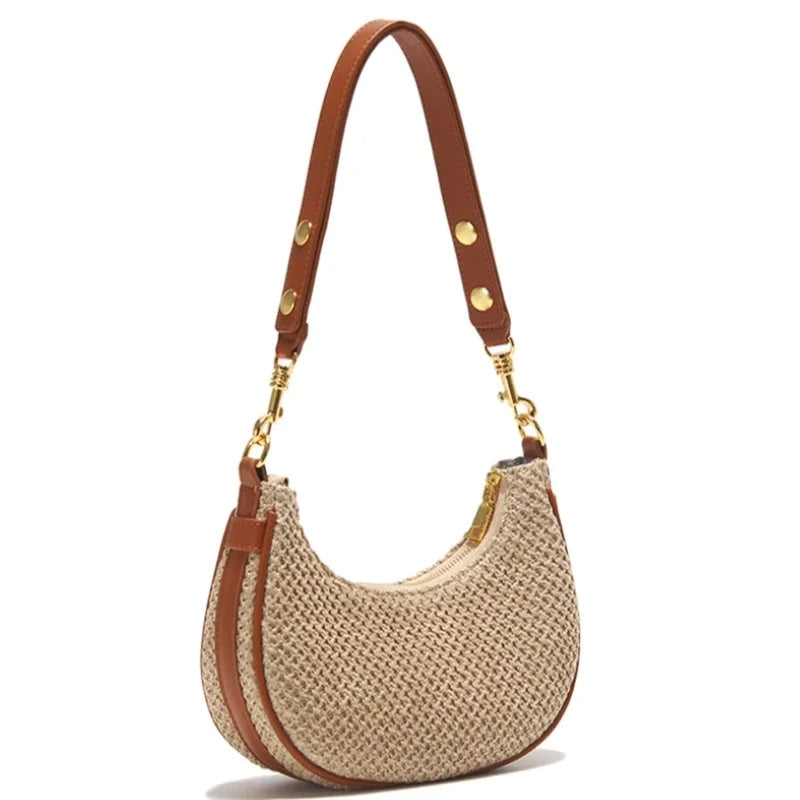 AMI - Woven Half Moon Shoulder Bag