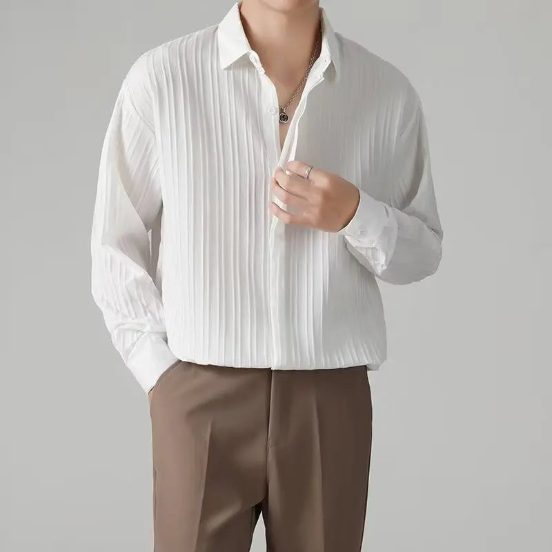 CORBIN - Long Sleeve Pleated Shirt