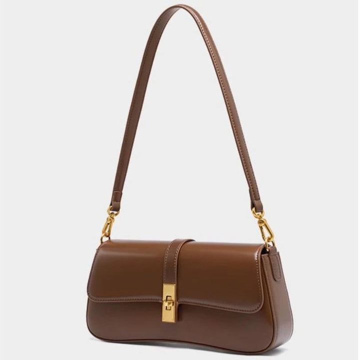 AMI - Brown Leather Shoulder Bag