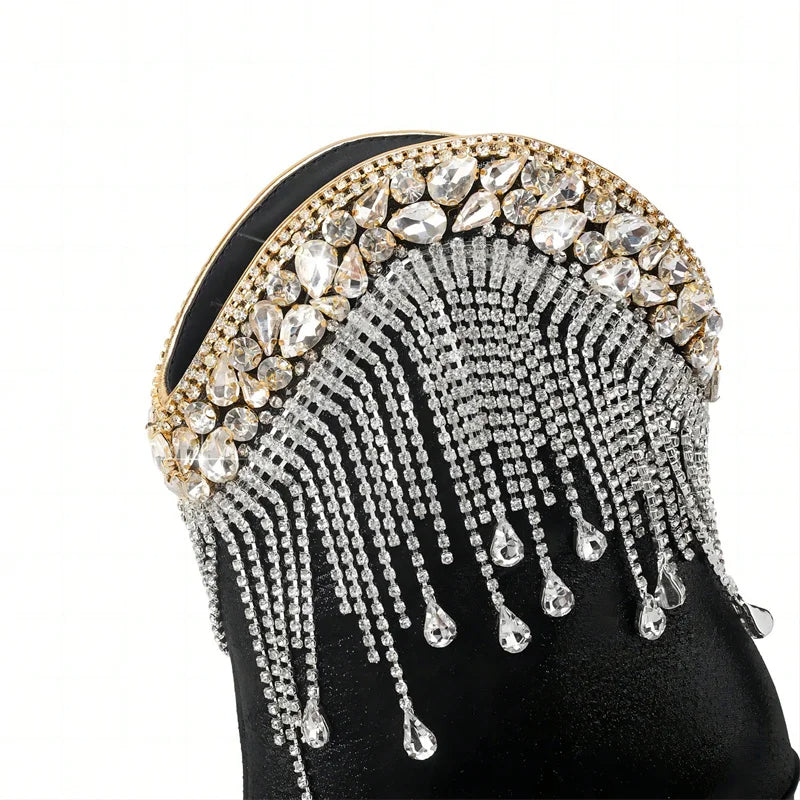 SYA - Rhinestone Fringe Embellished Western Boots