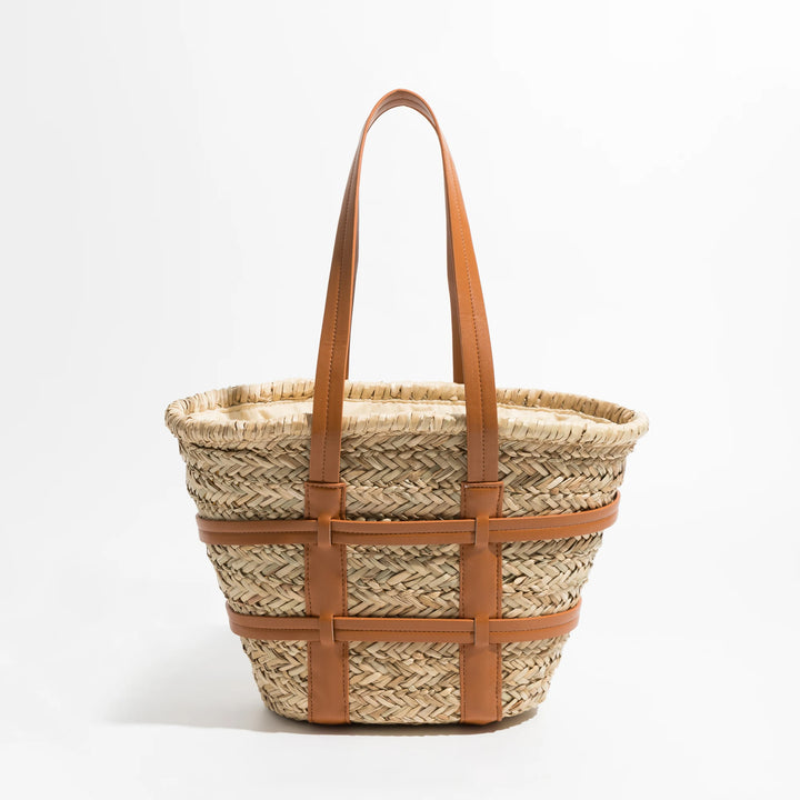 AMI - Handwoven Straw Tote Bag with Straps