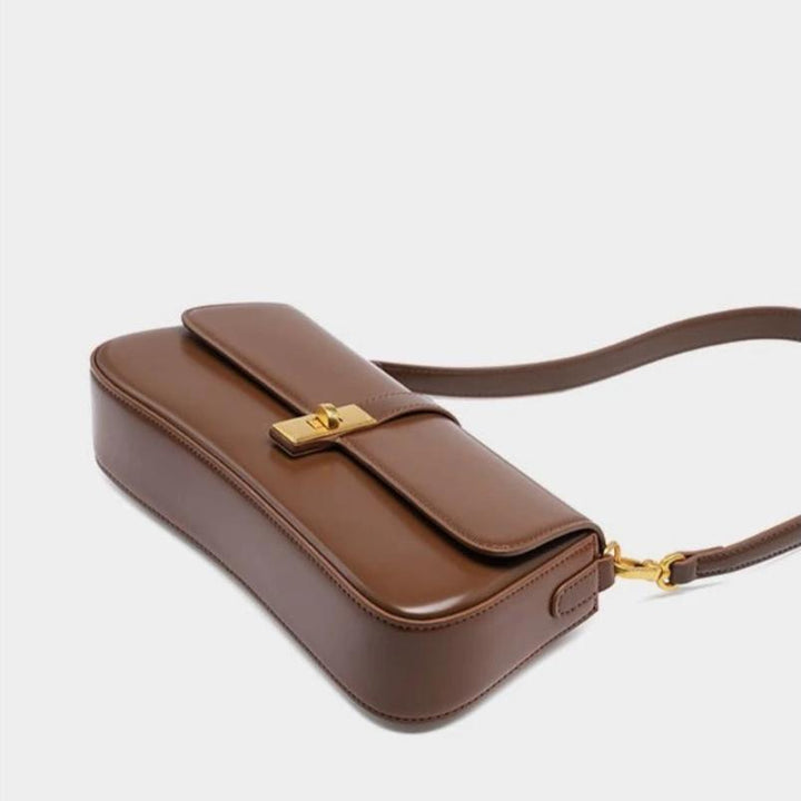 AMI - Brown Leather Shoulder Bag