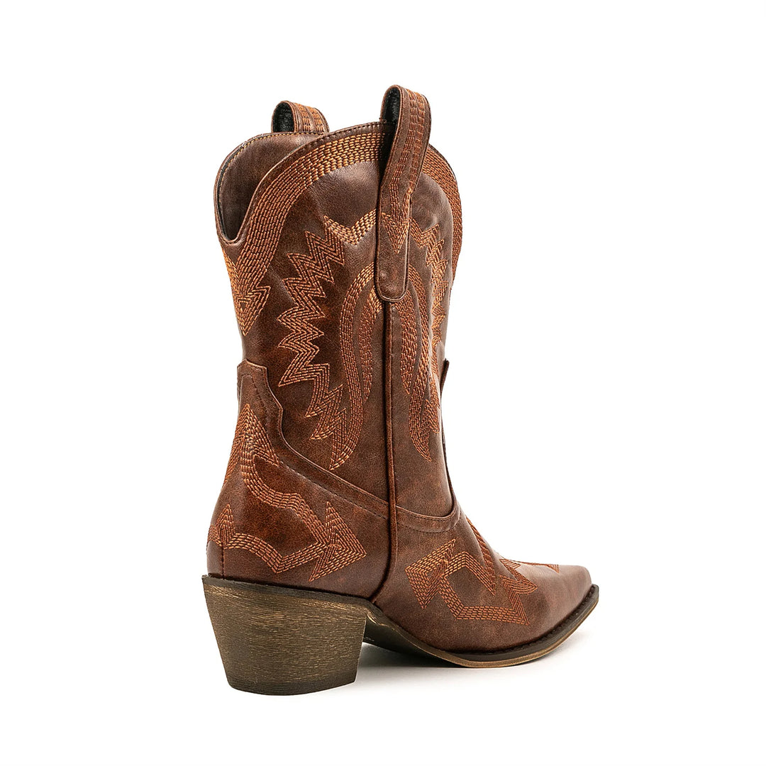 HOLLIE - Classic Western Leather Cowboy Boots