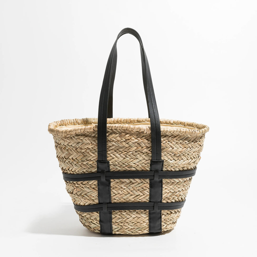 AMI - Handwoven Straw Tote Bag with Straps