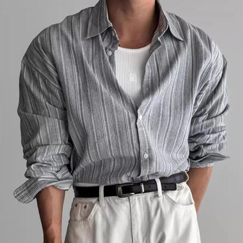 BAIN - Striped Casual Button-Down Shirt