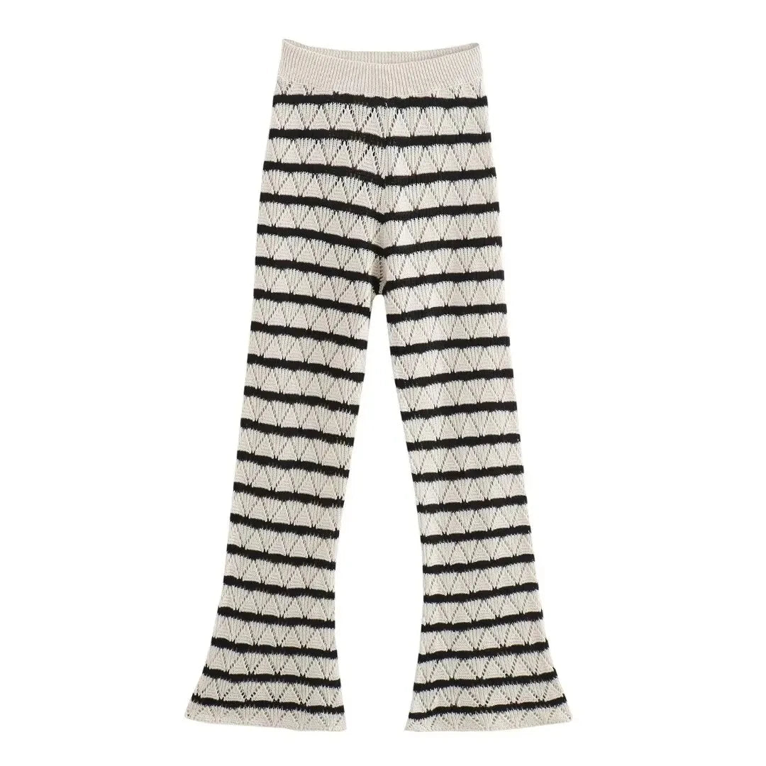 MAXINE - Striped Knit Two-Piece Loungewear Set