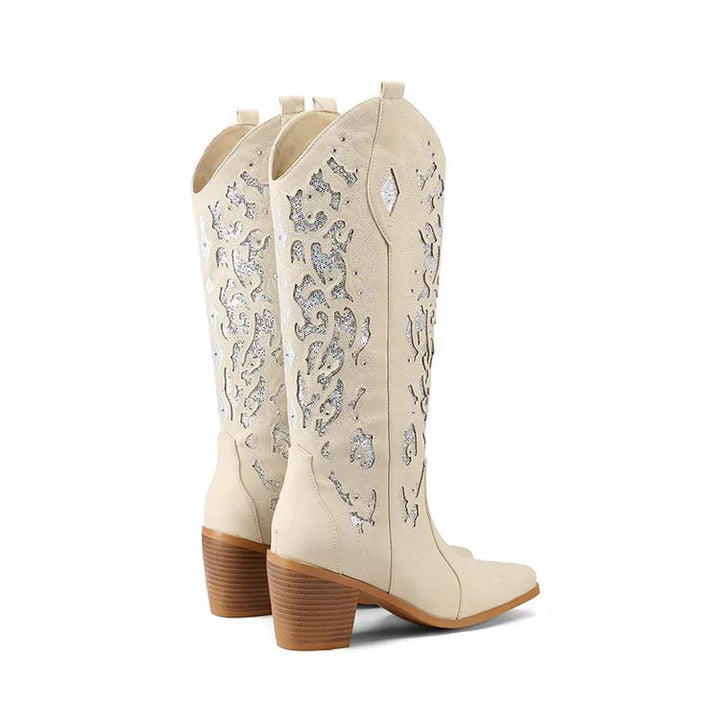 SCARLETT - Embroidered Western High-Heel Cowboy Boots