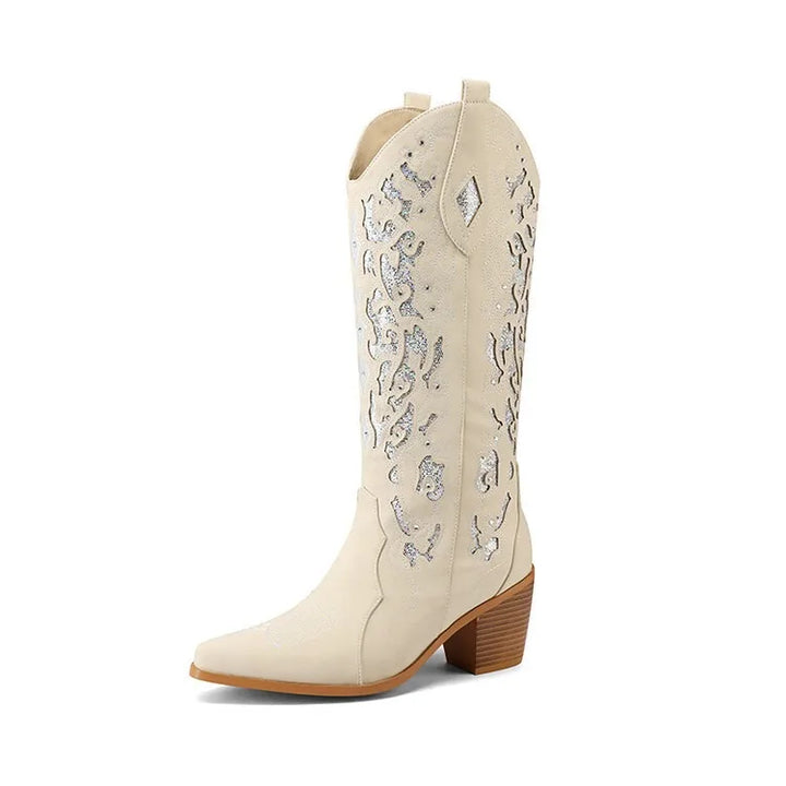 SCARLETT - Embroidered Western High-Heel Cowboy Boots