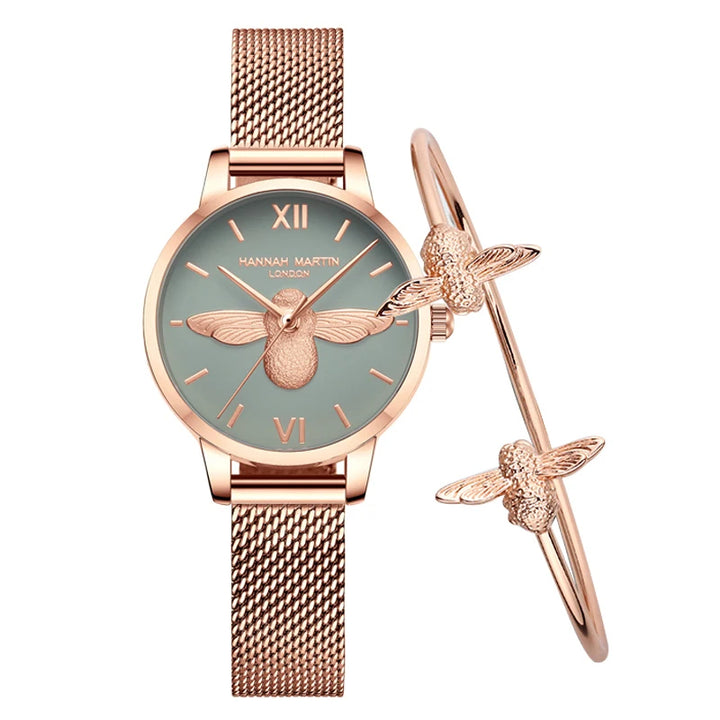 HHM - Rose Gold Mesh Watch + Free Bracelet