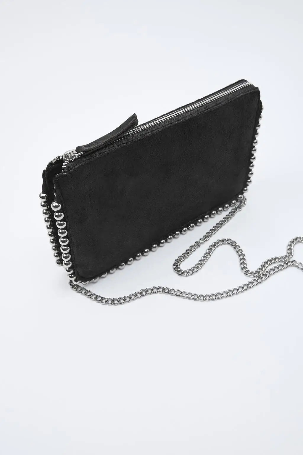 AMI - Black Studded Chain Wallet Clutch