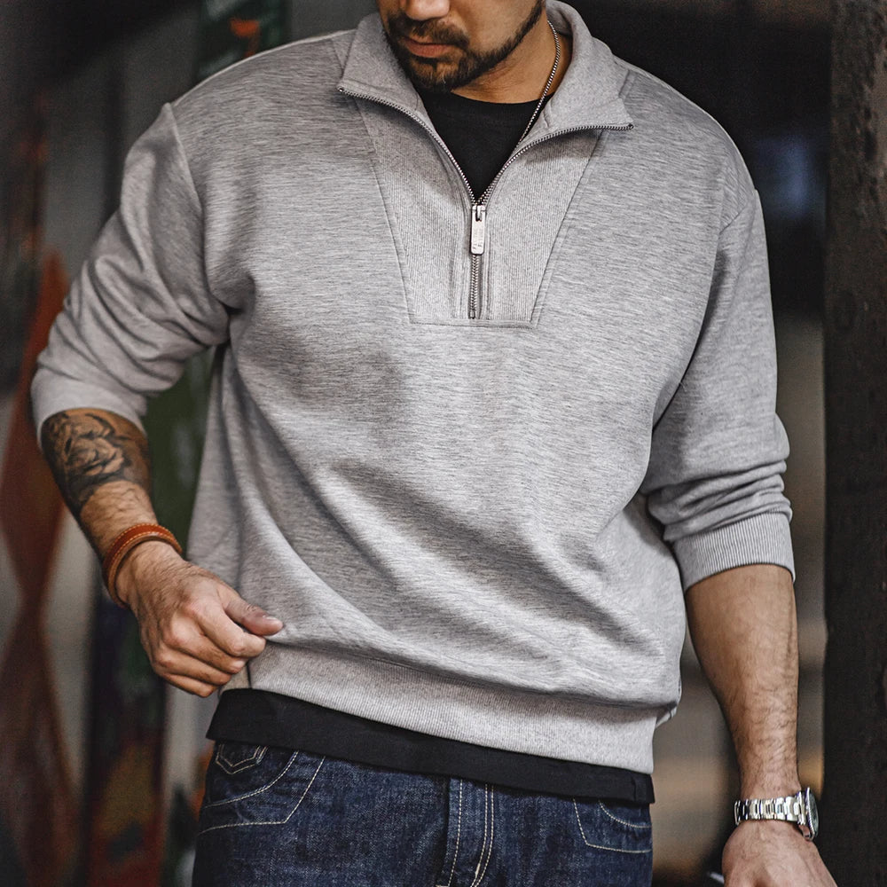 MAURON - Modern Casual Quarter-Zip Sweater