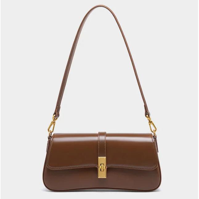 AMI - Brown Leather Shoulder Bag