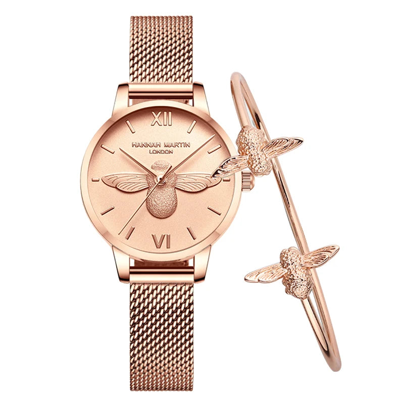 HHM - Rose Gold Mesh Watch + Free Bracelet