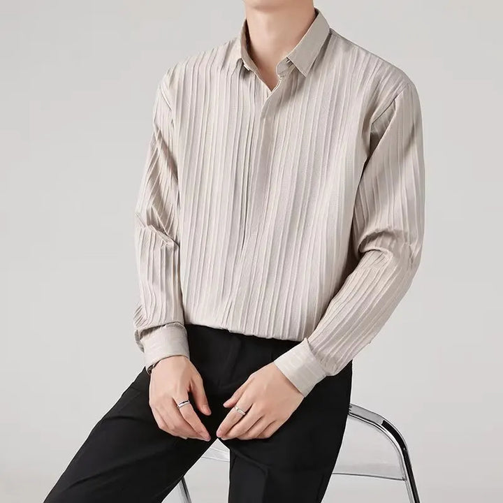 CORBIN - Long Sleeve Pleated Shirt