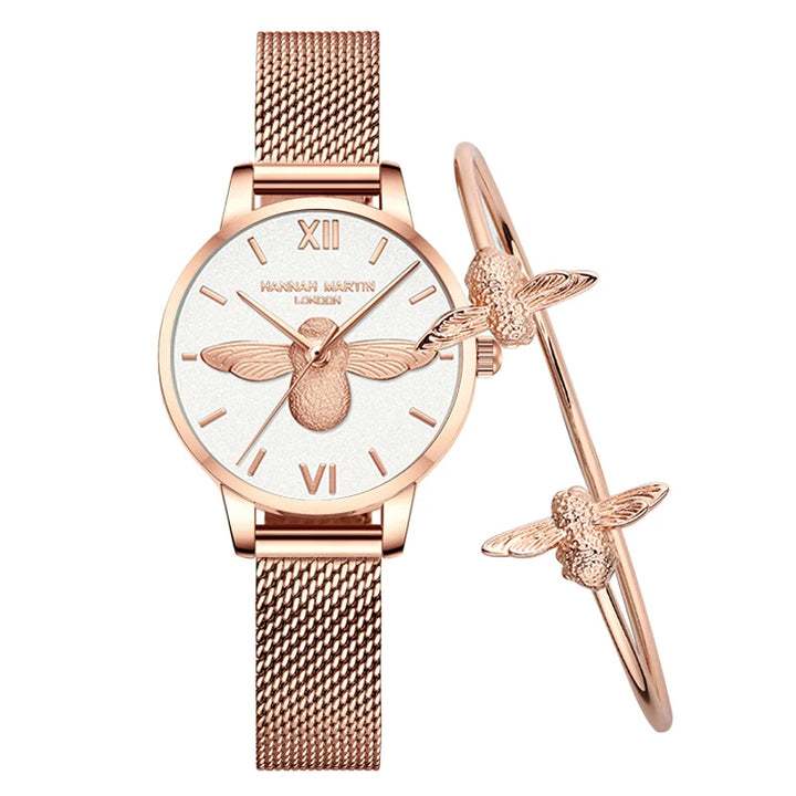 HHM - Rose Gold Mesh Watch + Free Bracelet