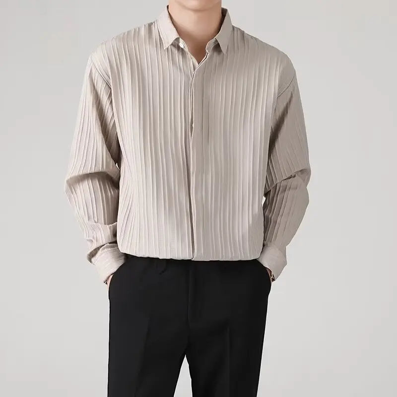 CORBIN - Long Sleeve Pleated Shirt