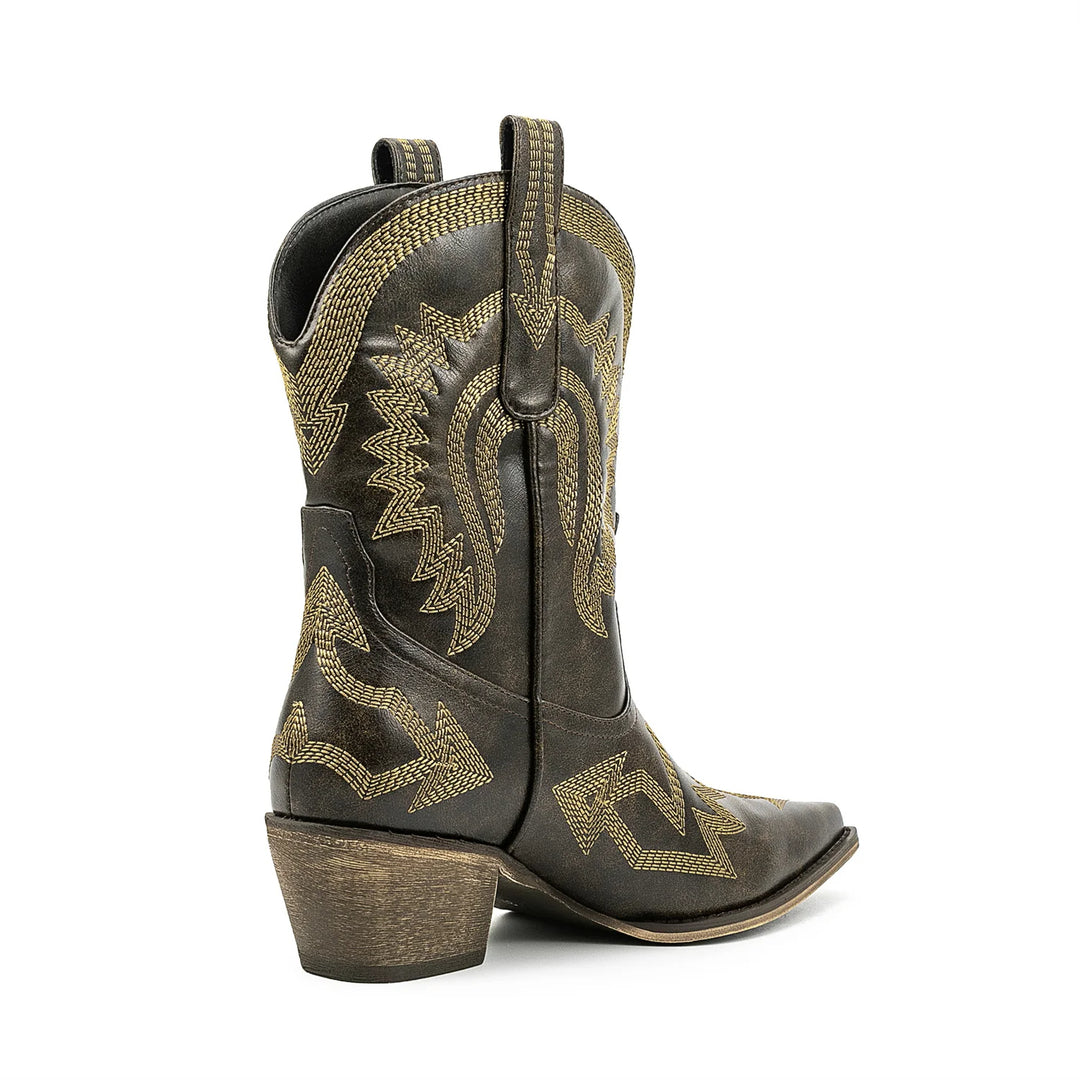 HOLLIE - Classic Western Leather Cowboy Boots