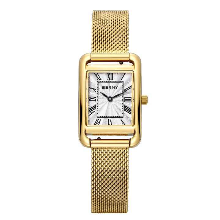 BERNY - Rectangular Stainless Steel Quartz Women's Watch