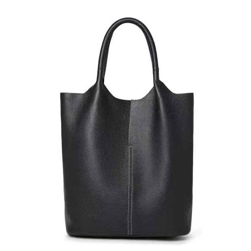 AMI - Large Leather Tote Bag