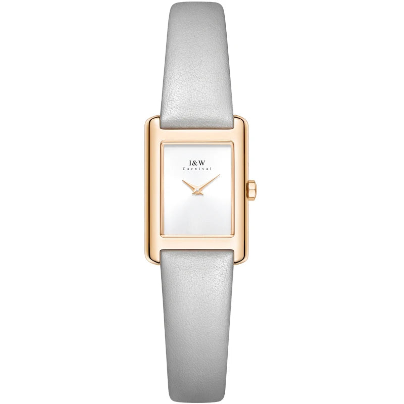 I&W - Gold-Plated Women’s Square Quartz Watch + Free Bracelet