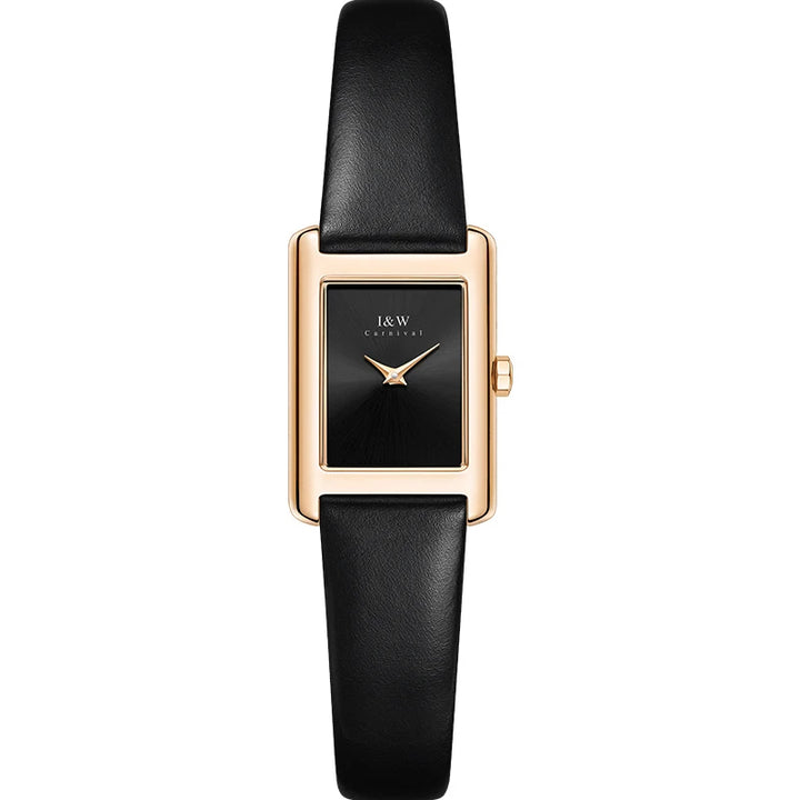 I&W - Gold-Plated Women’s Square Quartz Watch + Free Bracelet