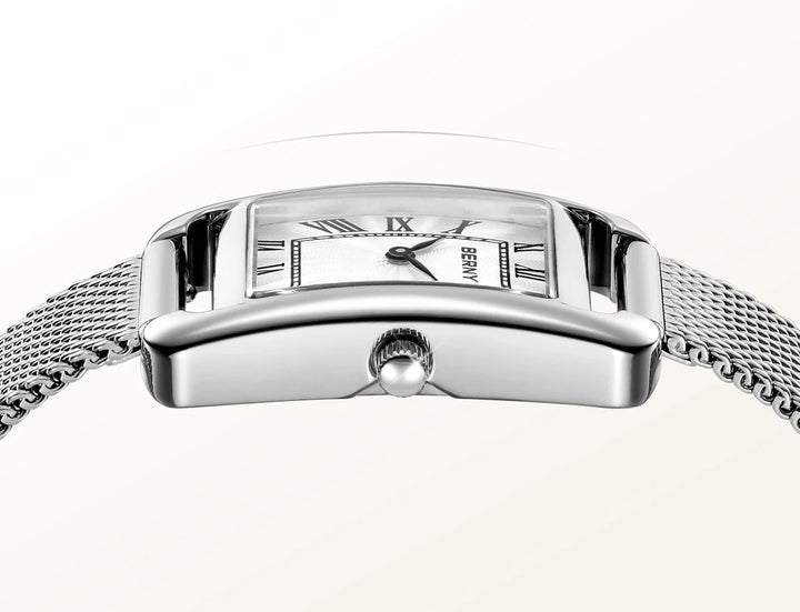 BERNY - Rectangular Stainless Steel Quartz Women's Watch