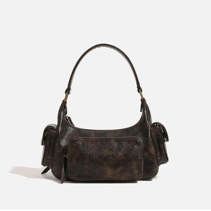 AMI - Vintage Vegan Leather Multi-Pocket Shoulder Bag