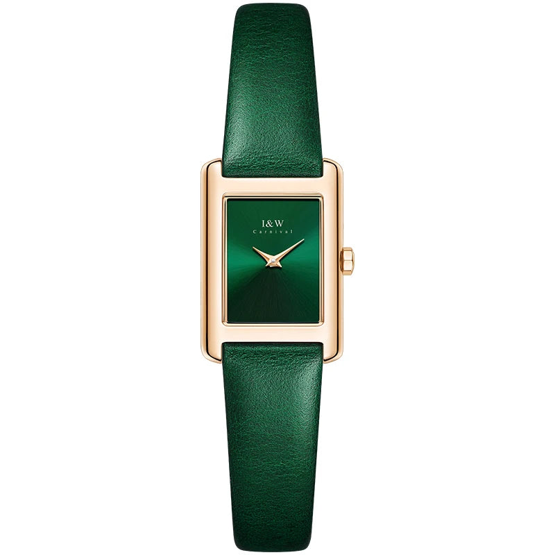 I&W - Gold-Plated Women’s Square Quartz Watch + Free Bracelet