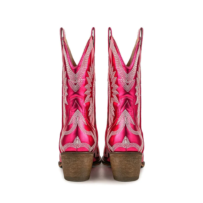 HOLLIE - Classic Western Leather Cowboy Boots