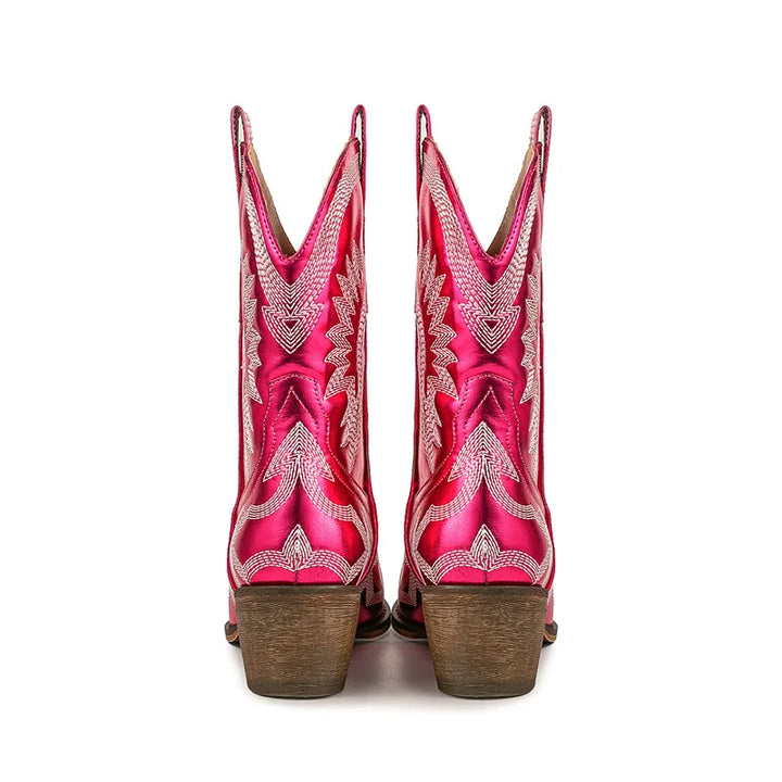 HOLLIE - Classic Western Leather Cowboy Boots