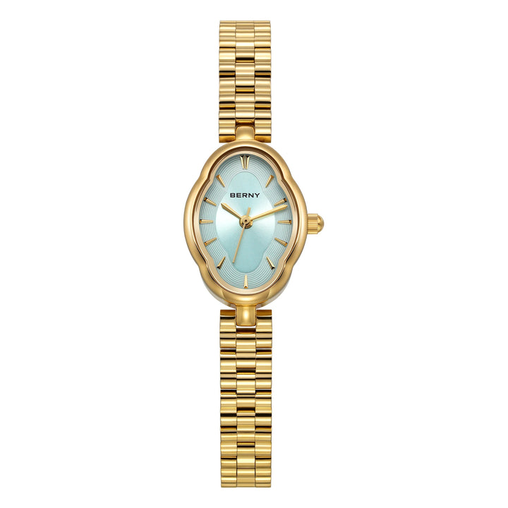 BERNY - Gold Stainless Steel Oval Quartz Watch