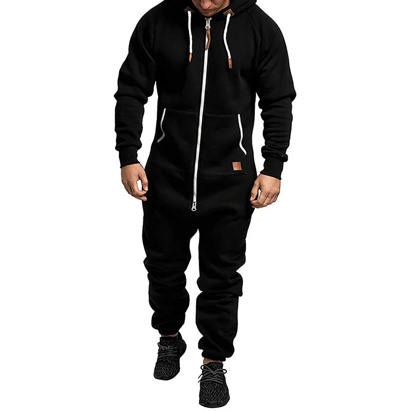 COLE  - Men’s Full-Zip Hooded One-Piece Jumpsuit