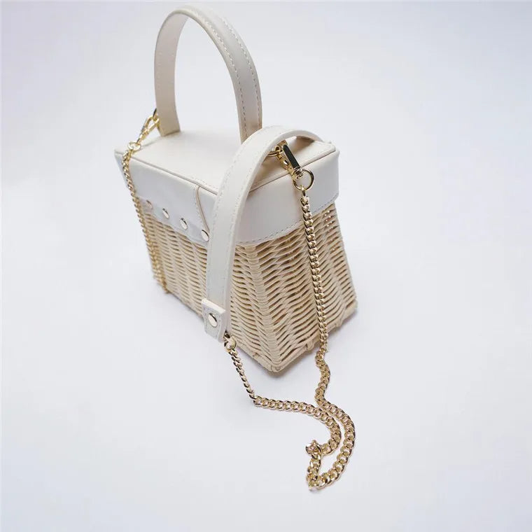 AMI - Woven Handbag with Chain