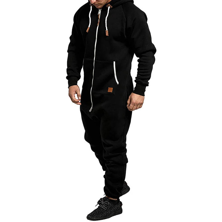 COLE  - Men’s Full-Zip Hooded One-Piece Jumpsuit