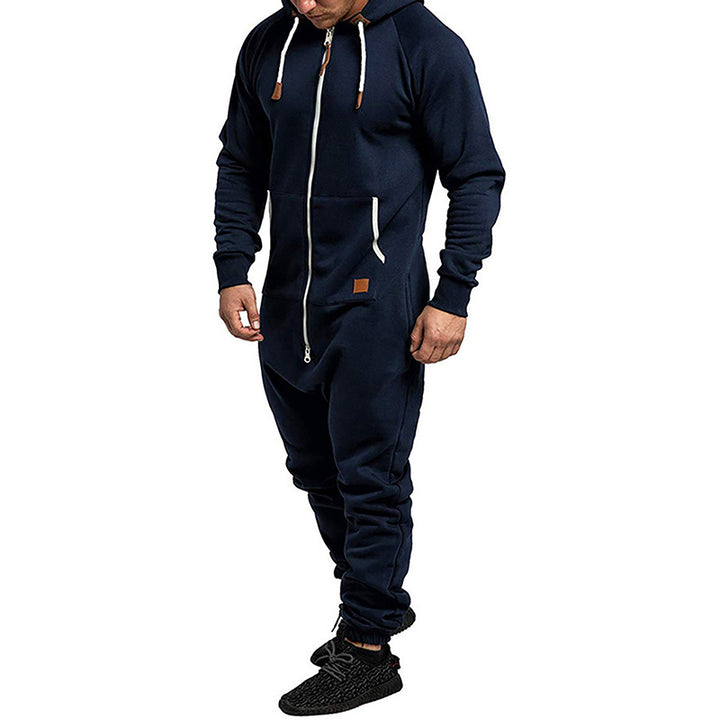 COLE  - Men’s Full-Zip Hooded One-Piece Jumpsuit