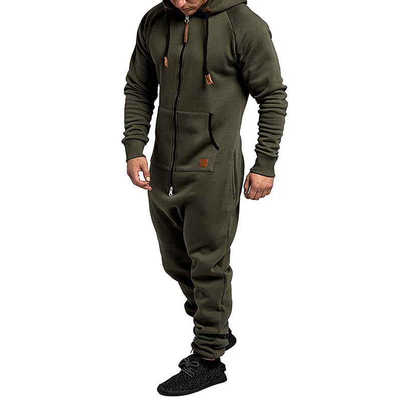 COLE  - Men’s Full-Zip Hooded One-Piece Jumpsuit