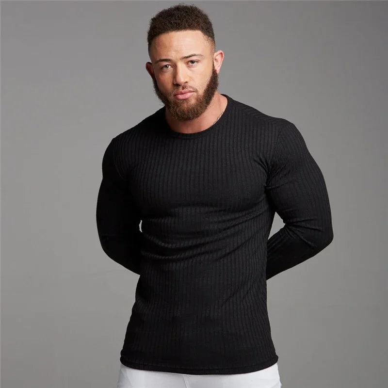 KENNY - Muscle Fit Ribbed T-Shirt