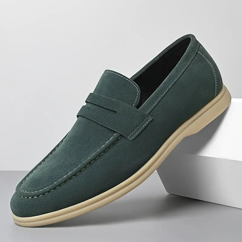 KINGSTON - Vegan Suede Strap Loafers with Modern Contrast Sole