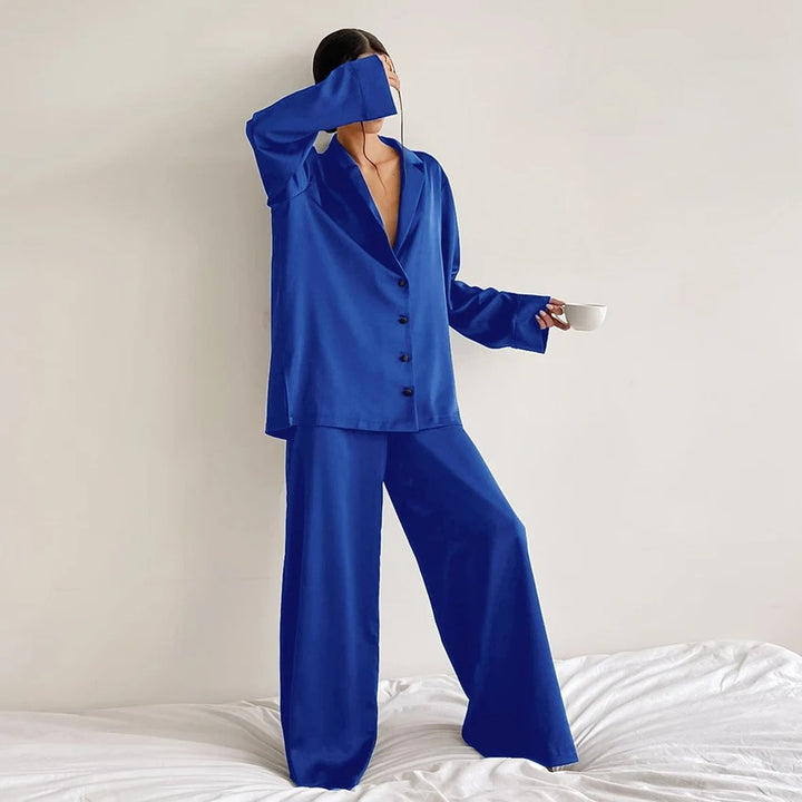 EFFEN - Silky Elegance Oversized Pajama Set