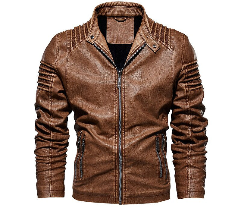 FABIO - Leather Jacket With Fleece Lining