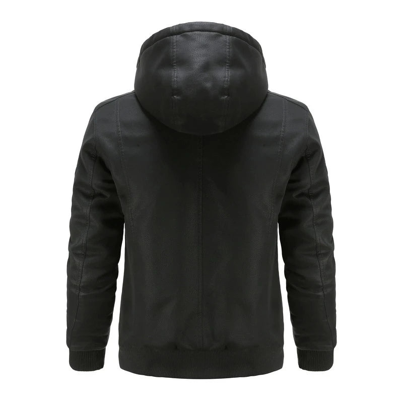 FREDERICO - Leather Jacket With Hood