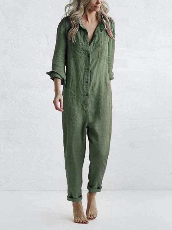 LELA - Cotton Turn-Down Jumpsuit
