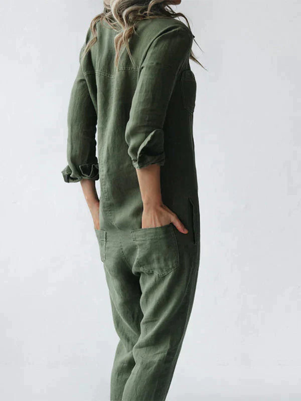 LELA - Cotton Turn-Down Jumpsuit