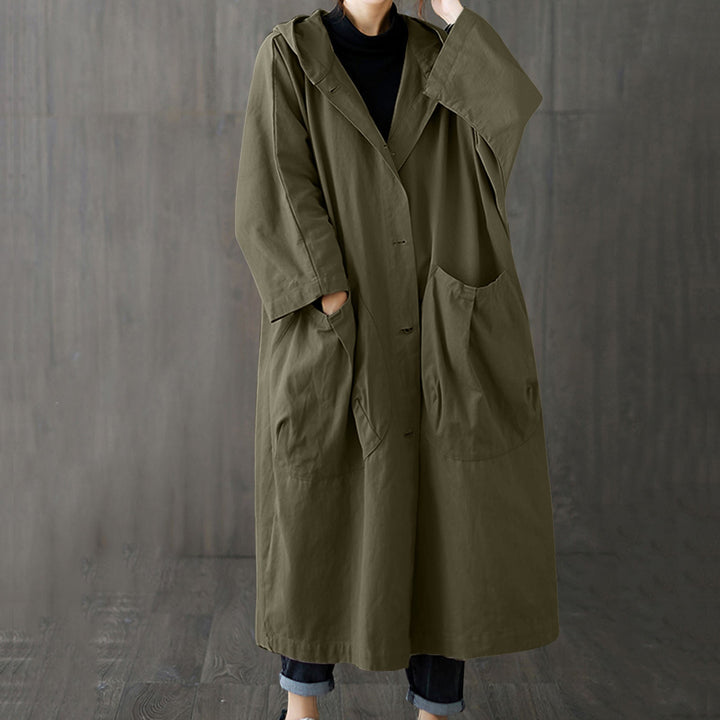 KAE - Windproof Oversized Trench Coat With Pockets